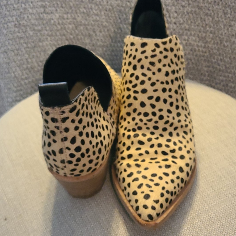 Dolce Vita calf hair cheta print booties